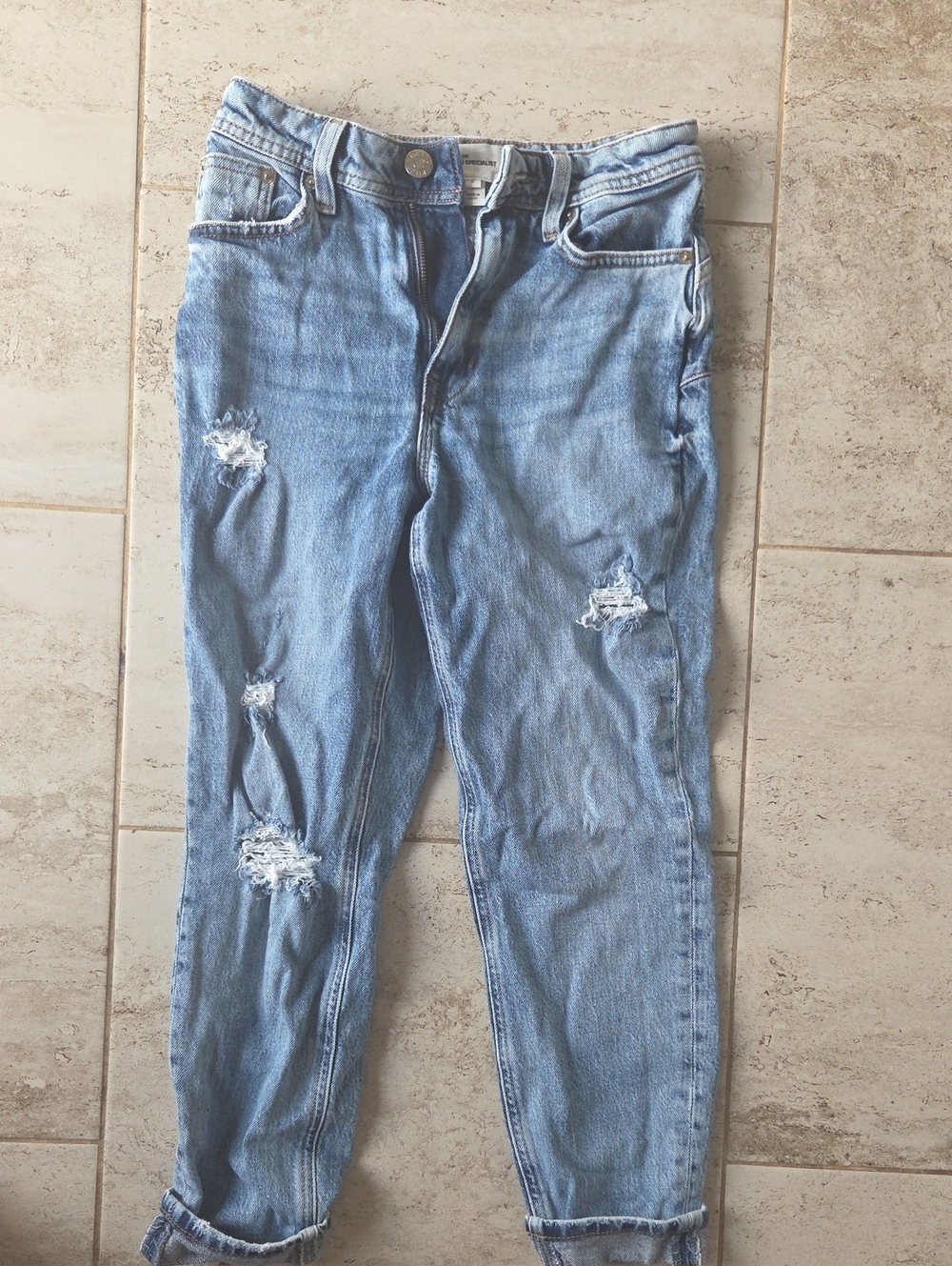 River Island Light Blue Distressed Boyfriend Jeans